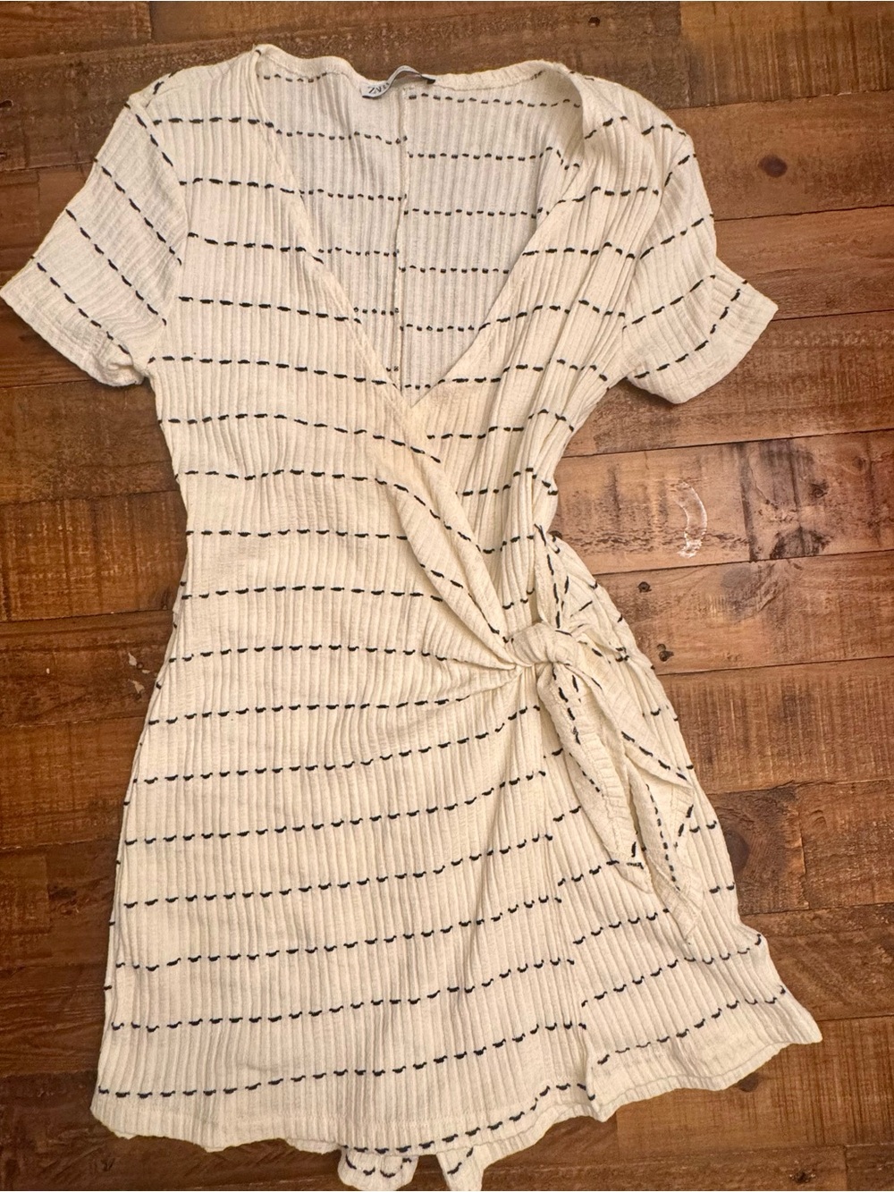 ZARA Striped Wrap Dress